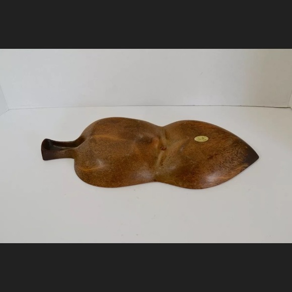 Handcrafted In Italy Wooden Carved Dish Tray Vintage - Picture 7 of 10